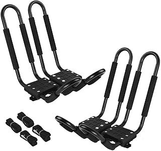 PIRIPARA Kayak Roof Rack 2 Pairs J-Bar Carrier Holder for Canoe, SUV, Cars, Truck, Surf Ski, Car Top Mount Racks for Trip, Set of 4 product image