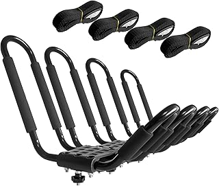 Kayak Roof Rack, 2 Pair J-Bar Roof Rack with 4 Ropes. Heavy Duty Kayak Roof Carrier for Your Canoe SUV and Trucks product image