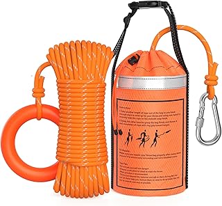 NTR Water Rescue Throw Bag with 50/70/98 Feet of Rope in 3/10 Inch Tensile Strength Rated to 1844lbs, Throwable Device for Kayaking and Rafting, Safety Equipment for Raft and Boat product image