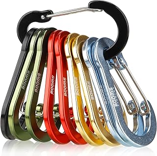 Booms Fishing CC5 Multi-Use Carabiner Clips, 10 Pack 2.7" Small Caribeener Clips, Mini Keychain Aluminum Caribeaner Clip product image