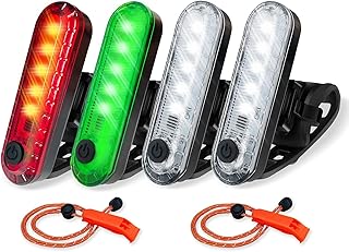 Amzonly 4Pack LED Navigation Lights Kit for Boat Kayak, Stern Light Battery 0perated, Easy Clip on for Night Kayaking, Boating, Canoeing, Paddle Board, Jet Ski, Dinghy, 2Pcs Safety Whistles product image