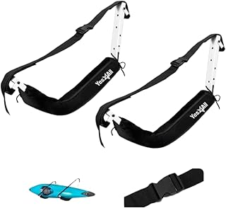 Yes4All Kayak Storage Hooks, Heavy-Duty Premium Foam Padded Surfboard Wallmount Rack, Set of 2 SUP Paddle Board Rack Hold up to 125 Lbs/Canoe, Bike, Kayak Storage Hook Indoor & Outdoor Hangers,Black product image