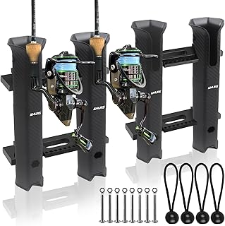 Fishing Rod Holder, Rod Holder Rack with 6-Inch Ball Bungee Cords and Screws – Portable Fishing Pole Holders Rack for Boats, Yachts, Kayaks, Garages, Coolers, Trailers, Trucks, and Wall Mounting product image