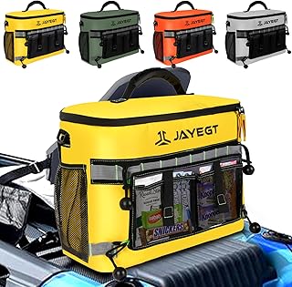 Kayak Cooler Behind Seat - Waterproof Cooler Bag Compatible with Lawn-Chair Seat Kayak，Kayak Accessories Camping Cooler, Portable Ice Chest for Fishing, Beach,Picnic, Trips (Orange, Medium) product image