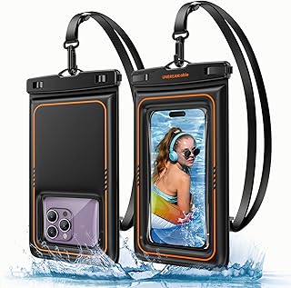 UNBREAKcable Floating Waterproof Phone Pouch 2 Pack, IPX8 Waterproof Phone Case Dry Bag Kayak/Beach/Cruise Travel Essentials, Water Proof Pouch for iPhone 17 16 15 Pro Max, Samsung S25 Ultra S24-7" product image