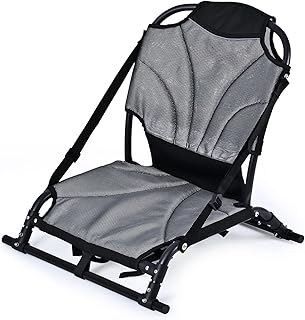 Kayak Seats with Back Support, Aluminum Alloy Folding Kayak Seat, Breathable Textile Mesh Fabric Material, Adjustable Universal Paddle Board Seat for Fishing, Inflatable Kayaks, Sup, Canoe product image