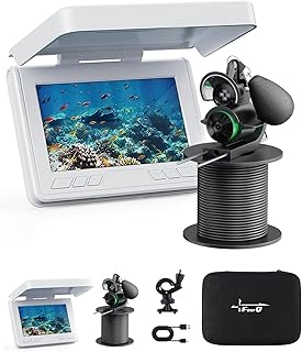 FourQ Underwater Fishing Camera, 220° Ultra-Wide Angle Video Fish Finder with 4.3" HD LCD Monitor, 5000mAh Battery, 65ft Waterproof Cable & IR Night Vision for Ice Lake Boat Kayak Fishing (65FT) product image