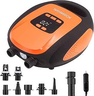Paddle Board Pump Electric Portable, SUP Pump for Paddleboard, 20PSI Air Compressor with Auto-Off, Deflation Function and 12V DC Car Connector for Inflatables, Kayaks and Boats product image