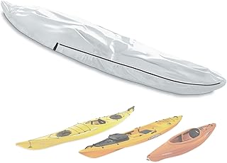 UPF 50+ Kayak Cover, Dustproof Canoe Cover for Outdoor Storage, 420D Waterproof Kayak Cover for Fishing Boat, Gray (Silver, 12ft) product image