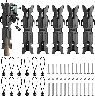 6 Pcs Mecha Boats Fishing Rod Holders,Wall Mounted Fishing Rod Holder Bracket Tube for Kayak with Screws,Ball Bungee Cords,Fishing Rod Storage Tubes for Boats,Cooler,Kayak,Crate,Garage,Trailer,Truck product image