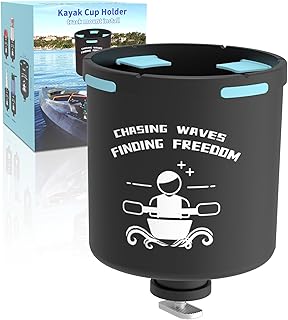 Huntury Kayak Cup Holder with Rubber Tabs, Fishing Tool and Lures Storage, Kayak Water Bottle Holder, Kayak Drink Holder, Tracck Mount Accessories, Track Mount Gear product image