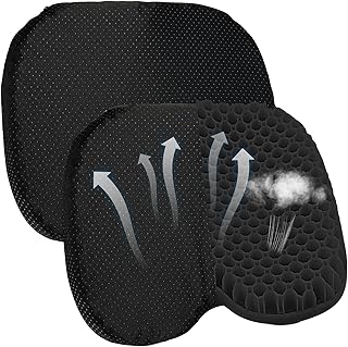 2PCS Anti Slip Kayak Gel Seat Cushion with Cover, Waterproof Seat Cushion Kayak Seat Pad for Sit in Inflatable Kayak, Canoe & Boat Fishing, Rowing, Lifetime Kayak Accessories (Black) product image