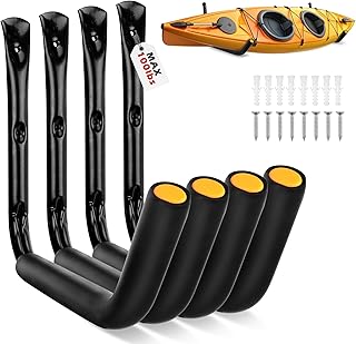 SEDY 4-Piece 15" 100 Lbs Heavy Duty Garage Storage Hooks, Kayak Storage Rack Garage Hooks Jumbo Arm Kayak Wall Mount for Hanging Surfboard Snowboard Paddle Board Ladders Bikes product image