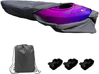 420D 13 ft Kayak Cover Canoe Paddle Board Waterproof Boat Storage Cover Outdoor for Fishing Boat, Kayak, Canoe, Grey product image