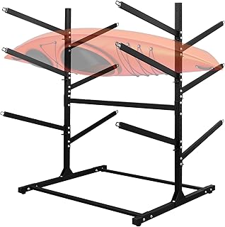 Adjustable Kayak Storage Rack, Freestanding Sup Storage Stand, Weatherproof Canoe Holder, Heavy Duty Paddleboard Bracket, Surfboard Bracket for Indoor, Outdoor, Garage, Shed, Dock… product image