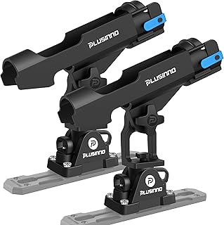 PLUSINNO 2 in 1 Fishing Rod Holders for Boat, Kayak Fishing Rod Holder, Fishing Pole Holders for Track Mount / Deck Mount, Fishing Gear with Fishing Rod Protective Strap, Fishing Accessories & Gifts product image