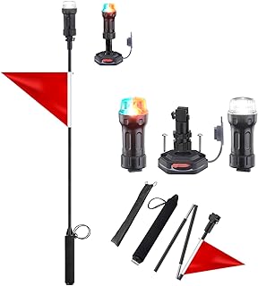 LED Battery Navigation Lights for Kayaks & Small Boats - Dual-Color (Red/Green) Bow/Stern Light Kit with Portable Folding Lamp Post (47 Inches) product image