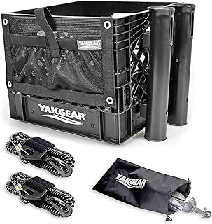 YakGear Kayak Angler Kit Crate – Basic | Complete Kayak Fishing Storage System with Double Rod Holder, Accessory Pouch, Anchor Kit, Utility Leashes & Heavy-Duty Milk Crate product image