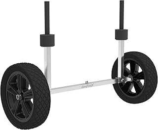 GanFindX Kayak Cart Canoe Trolley Carrier Kayak Accessories Transport Dolly with Solid Foam Wheels Detachable Frame Upright and Crossbar Terrain product image