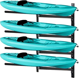 Kayak Storage Rack, Adjustable Wall Mount Kayak Racks for Garage and Outdoor Storage, Heavy Duty Weight Capacity, 2 Level / 3 Level / 4 Level product image