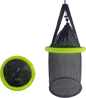 Aventik Floating Fish Basket Mesh Net Cage for Live Bait Storage Fish Raising Kayak Fishing Accessories 15.7in/40cm Height product image