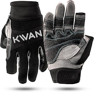 KWAN 3-Finger Sailing Gloves for Boating, Kayaking, Paddling and Water Skiing, Two-Finger Cut Design, Triple-Layer Reinforcement, Elastic and Comfortable Fit Suitable for Men, Women and Teenagers product image
