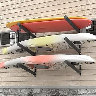 Kayak Storage Rack, Heavy Duty Freestanding Kayak Stand for 2/3 Kayaks, Adjustable Canoe and Paddleboard Holder for Indoor Outdoor Garage Storage, Assembly Required product image