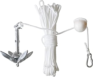 Kayak Anchor Kit, 1.5 lb Compact Folding Anchor for Kayaks, Paddle Board,Canoes, Jet Skis, Small Boats with 65ft Tow Rope product image