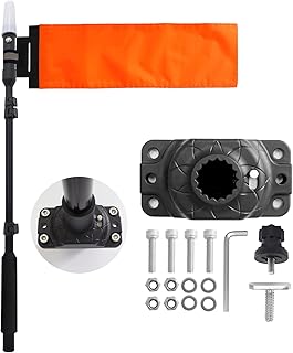 Xprite Kayak Safety Flag with 360° LED Light, Telescoping Orange Flag Pole, Battery Powered Navigation Lights for Night Kayaking, Fishing, Canoeing, Boating & Paddling product image