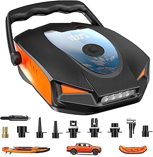 50PSI Paddle Board Pump, Electric High Pressure SUP Pump, Dual Stage Inflation & Deflation, Auto-Off, Portable Sup Air Pump, 12V DC Car Connector for Stand Up Boards, Pickup, Kayaks Boats product image