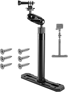 Adjustable Kayak Camera Mount Compatible with GoPro and 1/4 Inch Threaded Cameras, Kayak Sports Camera Holder with Extendable Stand, Track, 1/4 Inch Screw product image