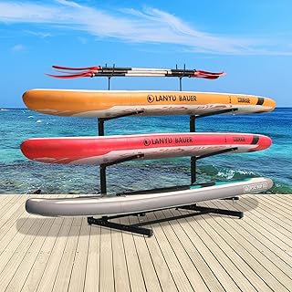 3-Tier Heavy Duty Kayak Storage Rack, Freestanding Weather-Resistant Holder for Indoor Outdoor Use, Adjustable Storage Rack for Kayak, Canoe, Surfboard & Paddleboard product image