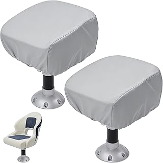 Folding Boat Seat Cover Waterproof 210D Heavy Duty Weather Resistant Material Trailerable Fishing Chair Covers 20W x 18D x 14H inch (2, Grey) product image