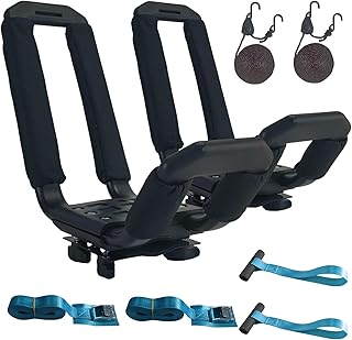 Kayak Roof Rack - Low Noise Elliptical Aluminum, Universal for Cars/SUVs. Holds Kayaks, Canoes, SUPs (100Lb Cap) product image
