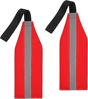 Thinp 2 Pcs Kayak Flag, Reflective Red Flag for Truck Loads High Visibility Reflective Safety Flags for Trucks Travel Red Tow Trailer Flags for Kayak Accessories Canoe Boat product image