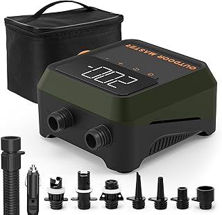 OutdoorMaster The Cachalot 2 Paddle Board Pump, 20PSI High Pressure SUP Air Pump, 12V DC Car Connector for Inflatable SUP Boards, Dual Stage Inflation & Auto-Off, Deflation Function product image