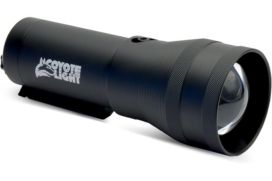 HME COYOTE LIGHT Pro Durable Lightweight Portable Adjustable Intensity Rechargeable Night Vision Hunting Flashlight | Batteries, Case, Handle, 1" Scope Mount & Charger Included, Green LED product image