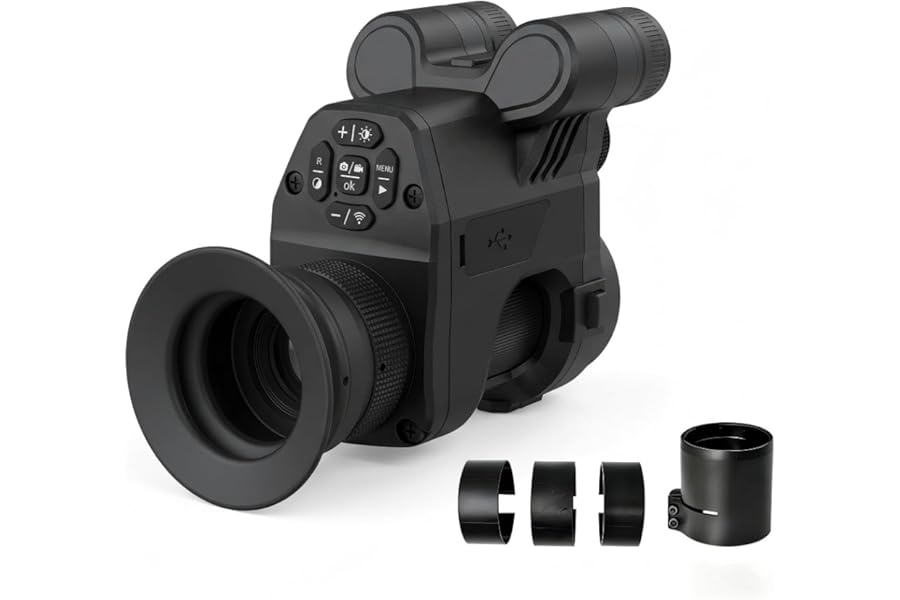 Night Vision Monocular for Hunting,1080P,Clip on Scope with IR 850nm&940nm,Infrared Hunting Scopes for Rifles,IR Illuminator with WiFi for Day Night Viewing product image