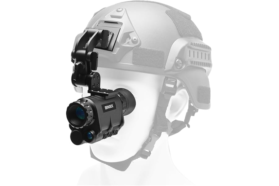 BINOCK NVG30 Helmet Night Vision Monoculars, PVS-14 Long Range Infrared Digital Goggles with 4 Color Modes 1-4X Magnification, Day&Night Use NVG WiFi for Camping Surveillance product image