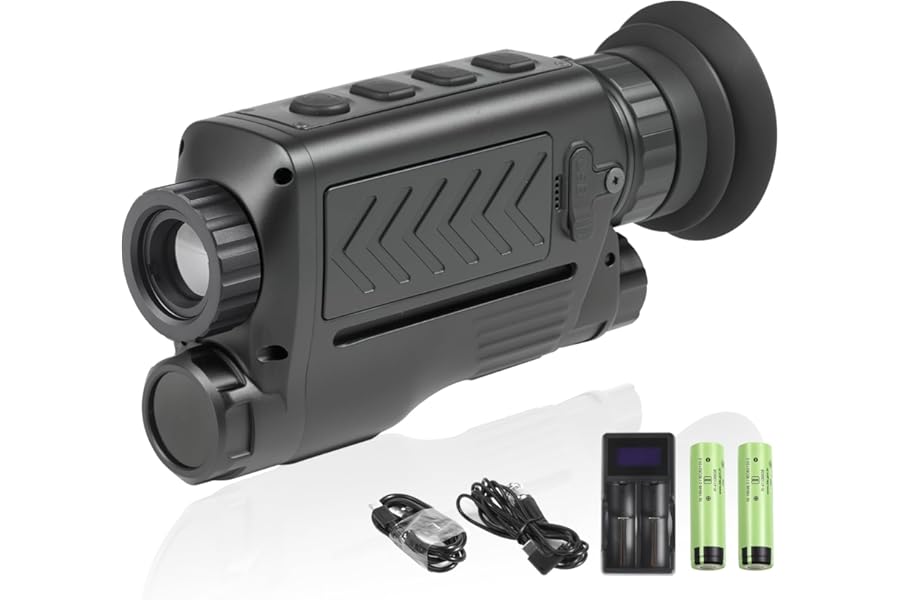 Thermal Monocular for Hunting, 384x288 AI Super Resolution 15mm Lens 1024×768 OLED Screen Thermal Scope,1-4× Zoom 13H Backup Battery Waterproof Pocket-Sized Night Vision product image