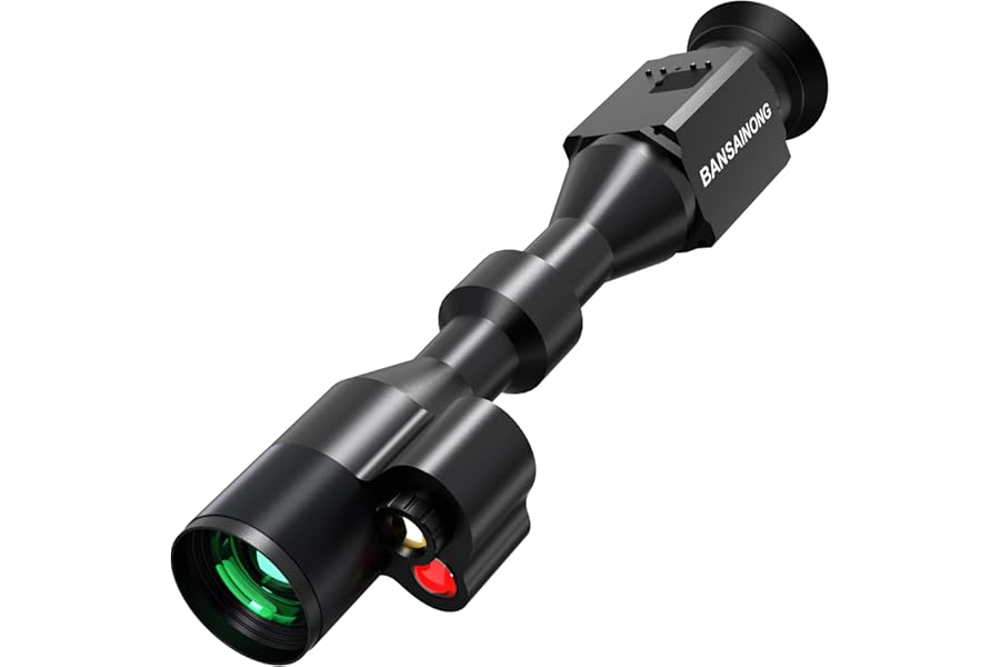 Bansainong 256x192 Thermal Scope, Thermal Riflescope with Night Vision Scope, 60Hz Refresh Rate, Adjustable 11 Color Palettes, Dual System with High Sensitivity for Outdoor Activities & Hunting （M product image