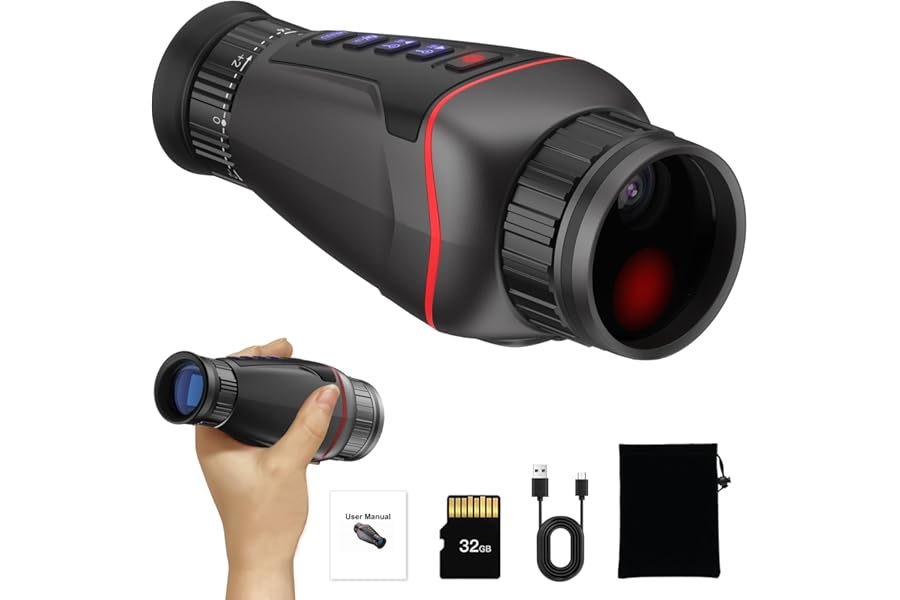 4K Digital Night Vision Monocular, 1314FT Nightvision Distance & Manual Focus & Diopter, Night Vision Goggles with Infrared Illuminator, 36MP Photo & 4K Video Recording with 32GB Card product image