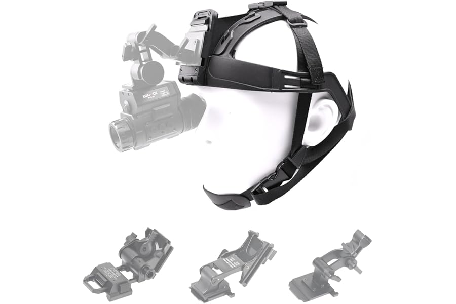 Tactical Soft Head Band, Heavy Duty Night Vision Head Strap Adjustable NVG Mount Cap for Headband Night Vision Goggles & Action Camera, for NV8000 NVG10 NVG30 NVG50 PVS 14 product image