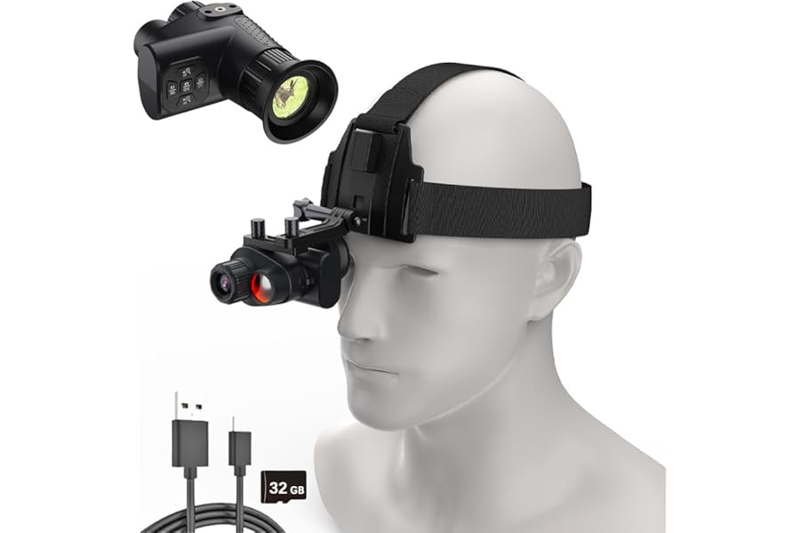 WGFXYBFY Infrared Night Vision Goggles for Men, 4K Night Vision Monocular 8X Digital Zoom, with 2200mah Battery and 32GB Memory Card for Camping, Surveillance product image