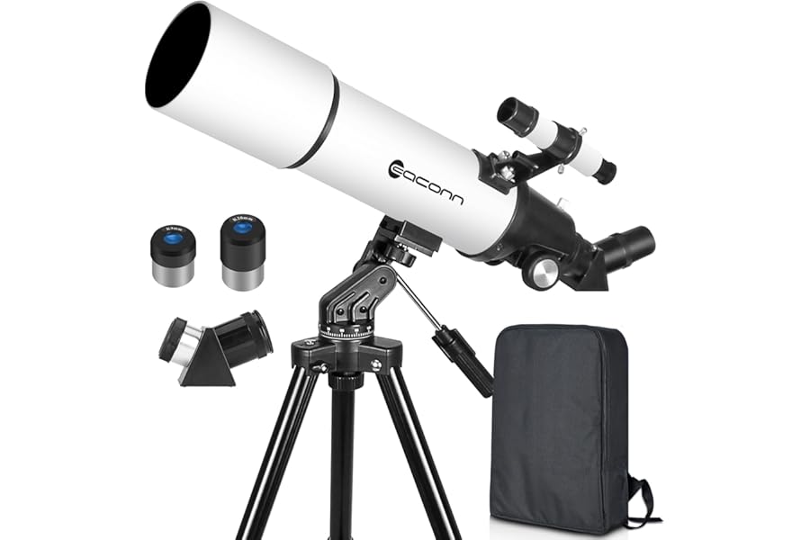Telescopes for Adults Astronomy, 80mm Aperture 600mm Refractor Telescope for Kids & Beginners, Compact and Portable Travel Telescopio with Backpack product image