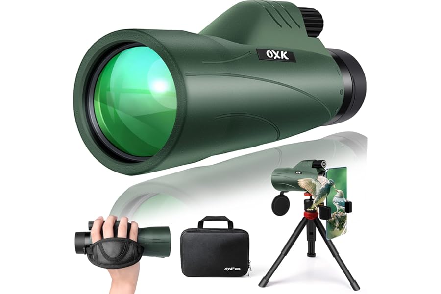 12x56 High Power Monocular Telescope for Adults | Comes with Smartphone Adapter Tripod Travel Bag | Bird Watching Hunting Hiking Camping Gift - Green product image