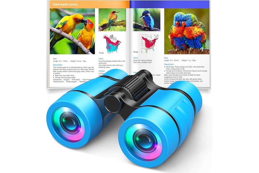 Toys for Boys Ages 3-7: LET'S GO! Kids Binoculars with Bird Watching Manual for 4 5 6 7 Year Old Boys Girls Outdoor Toy for Kid Ages 4-6 Camping Telescope Toddler Birthday Gift Stocking Stuffers product image