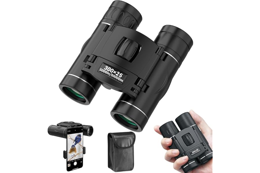 300x25 Binoculars for Adults and Kids, High Powered Mini Pocket Binoculars with Phone Adapter, Waterproof Compact Telescope for Bird Watching, Concert, Theater, Opera, Traveling, Sightseeing product image