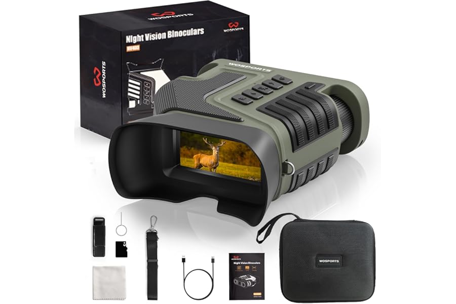 WOSPORTS 4K Night Vision Goggles, up to 80X Total Magnification 1315FT Infrared Night Vision, 64GB TF Card - Ideal for Camping & Outdoor Use product image