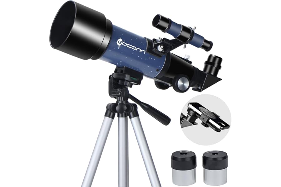 Telescopes, Telescope for Kids and Adults Beginners, 70mm Aperture 400mm Focus Length Refractor Travel Telescope with AZ Mount for Observe The Moon and Landscape (Blue) product image